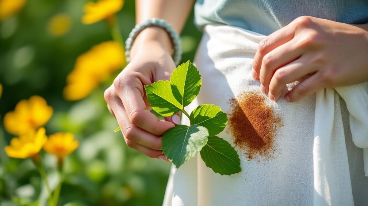 découvrez l'astuce étonnante de cette femme : elle utilise une feuille d'oseille pour éliminer facilement les taches de rouille sur les tissus, avant même le passage en machine. résultat rapide et naturel !