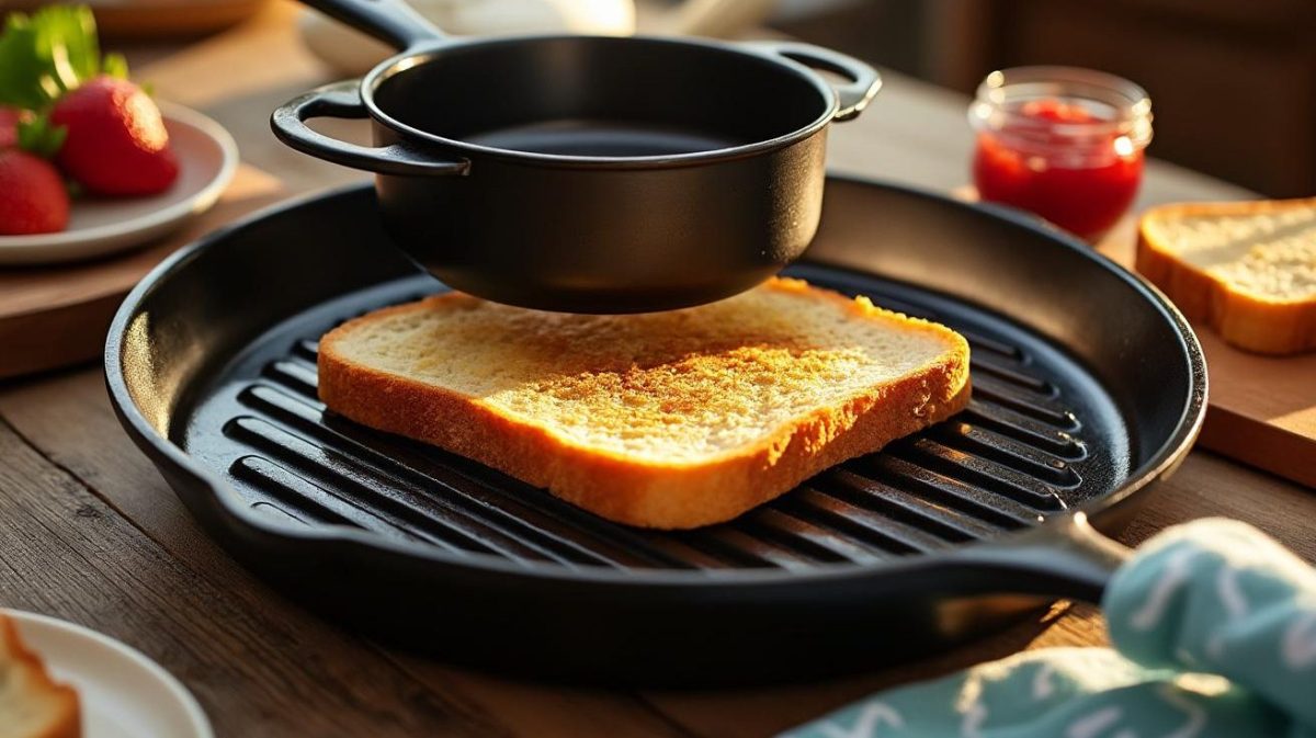 découvrez l'astuce insolite de cette grand-mère : elle place une tranche de pain grillé dans son bocal de cornichons pour rééquilibrer naturellement l'acidité et améliorer leur saveur.