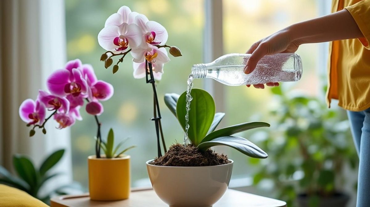 découvrez l'astuce surprenante de verser de l'eau gazeuse froide sur des orchidées fanées pour les faire refleurir en moins de 3 semaines. testé et approuvé !