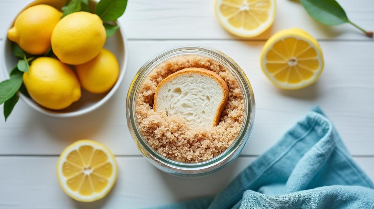 découvrez l'astuce infaillible du morceau de pain sec dans le pot de cassonade : une méthode simple et efficace pour garder votre sucre cassonade parfaitement granuleux et éviter qu'il ne durcisse, même après plusieurs mois d'ouverture.